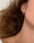 Hoop Cluster Rings Gold Stud Earrings