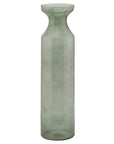 Tall Textured Smoked Sage Fluted Glass Vase
