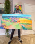 Boxfields at Dawn luxury giclee fine art print, premium large-scale contemporary landscape artwork, hand-signed limited edition by Michael Sutherland Art at brixbailey.com