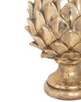 Golden pinecone finial in rich metallic gold, handcrafted ceramic home decor with intricate natural details, 40cm tall. by RoomLondon at brixbailey.com