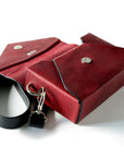 Handmade Leather Envelope Bag in Burgundy
