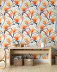 Tropical Strelitzia Floral Wallpaper
