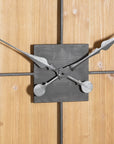 Large Natural Wood Square Skeleton Wall Clock