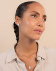 Silver Celeste Moonstone Heart Necklace