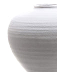 Matte white ceramic vase with clean lines, 35cm sculptural silhouette for floral arrangements, minimalist home decor by sostter at brixbailey.com