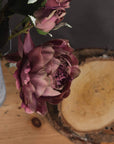 Lifelike dusty pink artificial peony roses with full blooms and buds, perfect for home decor or weddings by sostter at brixbailey.com