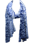 Ripple Indigo Dyed Long Scarf-0