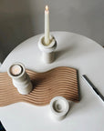 Set of 3 Minimalist Ceramic Candle Holders-4