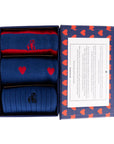 Love Heart Sock Box - 3 Pairs of Bamboo Socks (His)