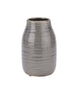 Grey Ceramic Vase with Crackle Glaze Finish