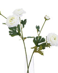 Pure White Ranunculus Artificial Flower Stem