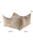 MeowBaby® Pouffe For Children, Square, Corduroy - Sand