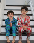 Teddy Rainforest Stripe Boys Silk Pyjama Set