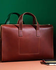 Model Briefcase in Cognac Leather