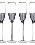 Apollo Silver and Clear Set of 4 Champagne Glasses 210ml