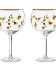 Set of 2 Citrus Design Gin Glasses | Mila