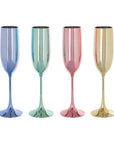 Set of 4 Multicolour Champagne Glasses | Mimo