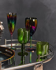Set of Four Green Wine Glasses | Fleur