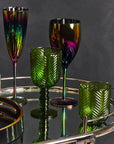Set of Four Green Wine Glasses | Fleur