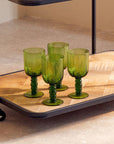 Set of Four Green Wine Glasses | Fleur