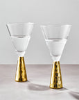 Set of Two Wine Glasses with Gold Finish Stem | Astrid