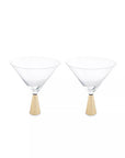 Set of Two Cocktail Glasses with Gold Finish Stem | Astrid