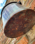 Antique Copper Cauldron Pot with Riveted Iron Handle & Dovetail Planter Pot B