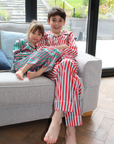 Teddy Ladybird Stripe Boys Silk Pyjama Set