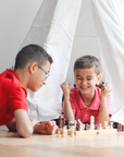 Wooden Chess Set with Cotton Travel Bag