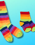 Rainbow Stripe Matching Bamboo Socks (Adult & Child)