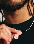 Classic Small St Christopher Necklace Sterling Silver 14mm