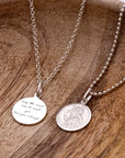 Classic Small St Christopher Necklace Sterling Silver 14mm
