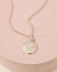 Classic Small St Christopher Necklace Sterling Silver 14mm