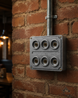 6 Gang 2 Way Solid Cast Metal Conduit Light Switch