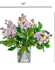 Faux Lilac Flower Arrangement Centerpiece - 15"