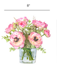 Real Touch Ranunculus Flower Arrangement in Vase - 8"