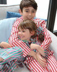 Teddy Ladybird Stripe Boys Silk Pyjama Set