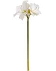 Lifelike white amaryllis artificial flowers, 2 blooms with bud, cream plastic arrangement for home decor by sostter at brixbailey.com