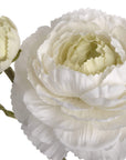 White artificial ranunculus spray with lifelike petals, 68cm long, perfect for home decor or floral arrangements. by sostter at brixbailey.com