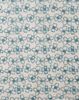 Flower Print Linen Cotton Scarf - Blue
