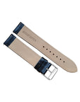 Black Ribbed Leather Race Watch Strap