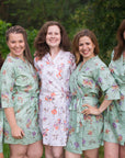 Grayed Jade Romantic Flowers Pattern Bridesmaids Robes-1