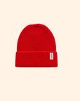 Cherry Red British Wool Beanie Hat