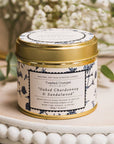Oaked Chardonnay & Sandalwood Candle in a Matt Gold Tin