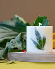 Clary Sage Soy Wax Candle with Hemp Leaf Detail