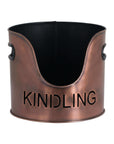 Luxury Copper Log Bucket Set | Kindling & Match Holder Included