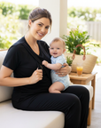 Black Cotton Breastfeeding Pyjamas | Nursing Loungewear Set | MilkyMoon