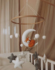 Handmade Sleepy fox baby mobile-4