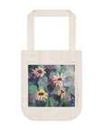 Organic Canvas Tote Bag with 'Eastern Light Wildflowers' I Original Artwork by American Artist Barbara Cleary