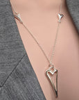 SILVER HOLLOW HEART NECKLACE*